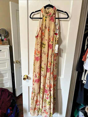 Taylor Floral Maxi Dress in Cream & Pink NWT